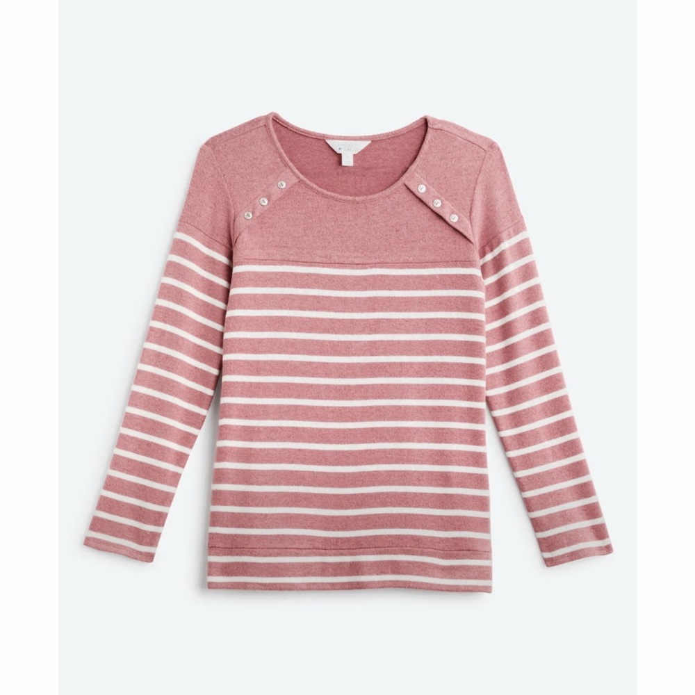 Market & Spruce Gloria Button Detail Brushed Knit Top